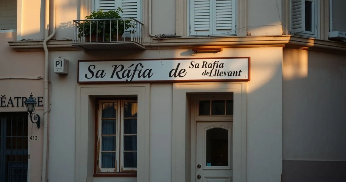 Edificio Sa Ràfia de Llevant en Manacor, con fachada rehabilitada y luz de atardecer