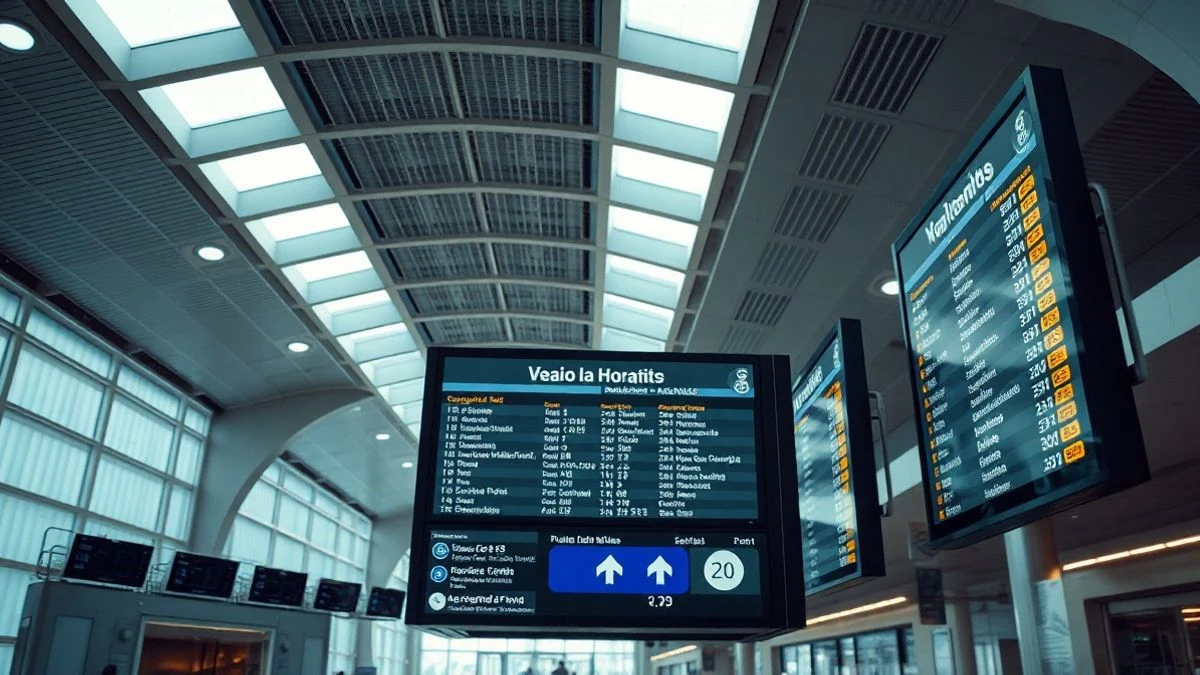 Mostradores de facturación vacíos en la terminal del aeropuerto de Palma con luz lateral