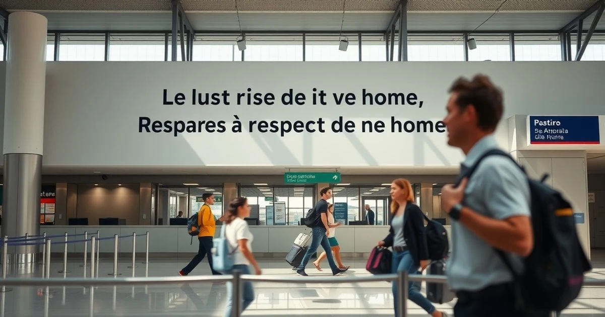 Gran lona en el aeropuerto de Palma con mensaje sobre turismo responsable
